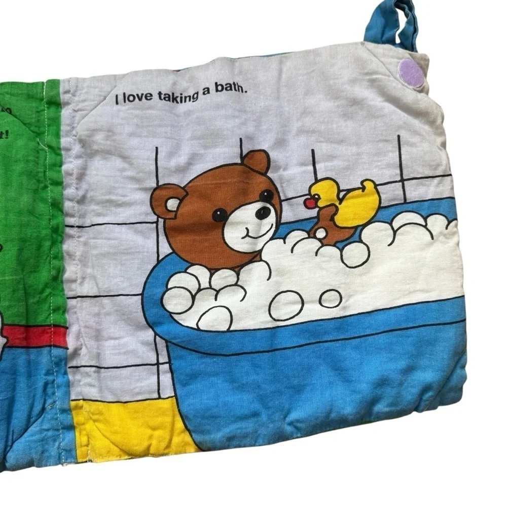 4/$25 Vintage Baby’s First Book Club Teddy’s Day Washable Fabric Colorful Plush